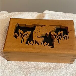 Wooden Carved Fish Box